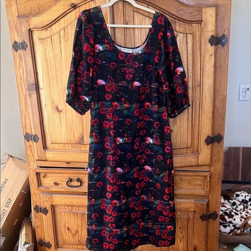 Rachel Comey Black Dress with Red Floral Print